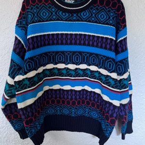 Vintage Ligthning Bolt Surf Brand Multi-color Sweater